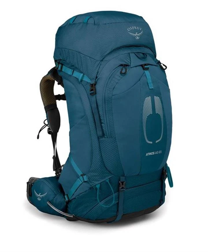 Osprey Atmos AG 65L Mens Hiking Backpack – Venturi Blue – S/M 1 Osprey Atmos AG 65L Mens Hiking Backpack – Venturi Blue – S/M