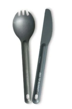 Sea To Summit AlphaLight Cutlery Set 2pc (Knife And Spork) Grey Anodised