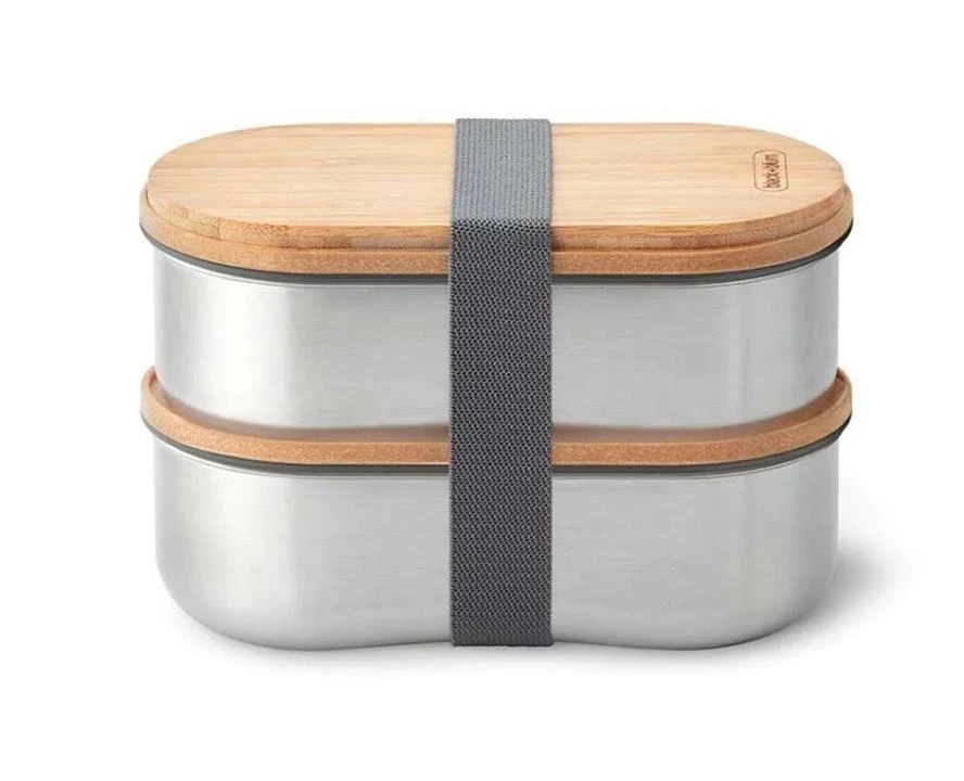 Black And Blum Stainless Steel Bento Box – 2 X 500ml 1 Black And Blum Stainless Steel Bento Box – 2 X 500ml