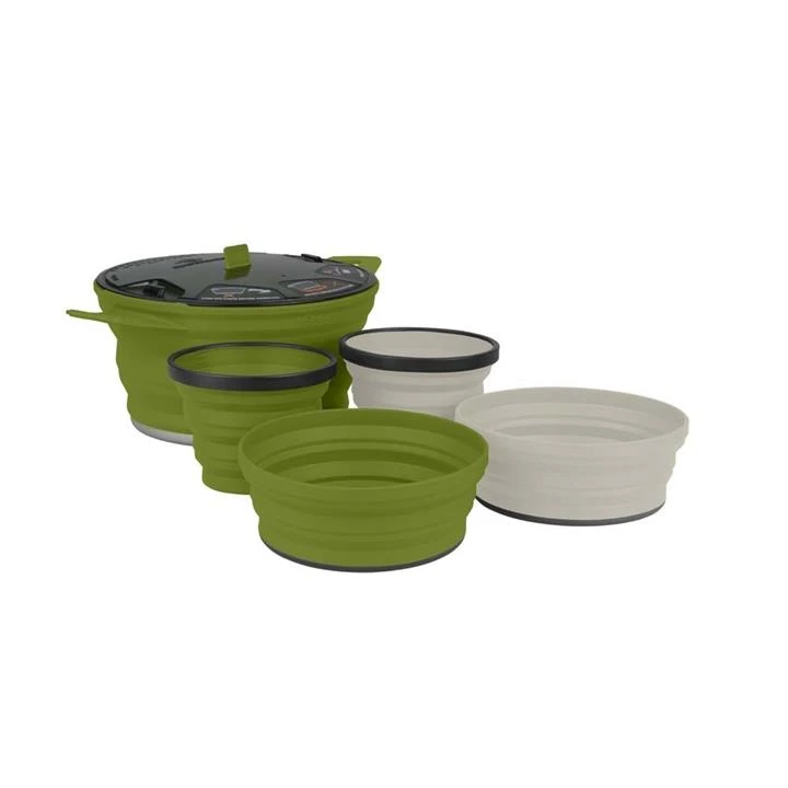 Sea To Summit X-Set 31 Pot, Bowl & Mug Set – Olive/Sand 1 Sea To Summit X-Set 31 Pot, Bowl & Mug Set – Olive/Sand