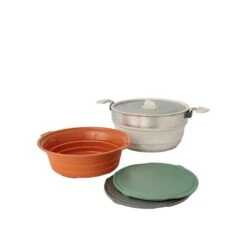 Sea To Summit Detour Essentials 4 Piece Camp Kitchen Kit – 5L Pot Set W/ Colander And Cutting Boards
