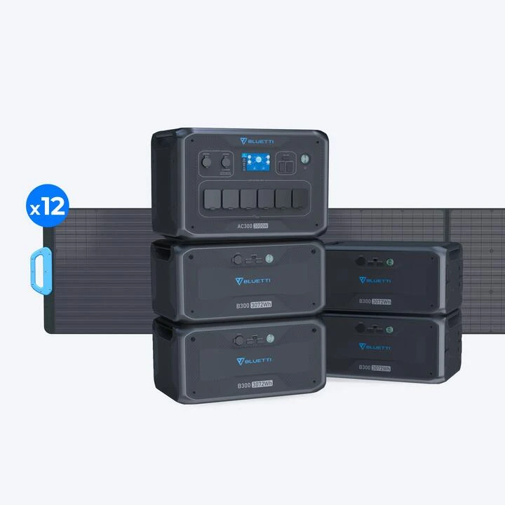 BLUETTI AC300 + 4*B300 + Solar Panels | Solar Generator Kit 1 BLUETTI AC300 + 4*B300 + Solar Panels | Solar Generator Kit