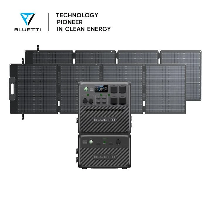 BLUETTI AC240 + B210 | Home Battery Backup, AC240+1*B210+2*SP200L | 2400W, 3686Wh, 400W Solar Kit 1 BLUETTI AC240 + B210 | Home Battery Backup, AC240+1*B210+2*SP200L | 2400W, 3686Wh, 400W Solar Kit